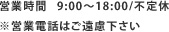 営業時間9:00～18:00/不定休